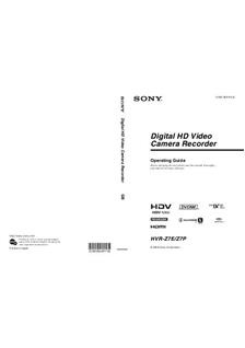 Sony HVR Z7E Z7P manual. Camera Instructions.